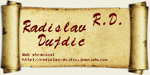 Radislav Dujdić vizit kartica